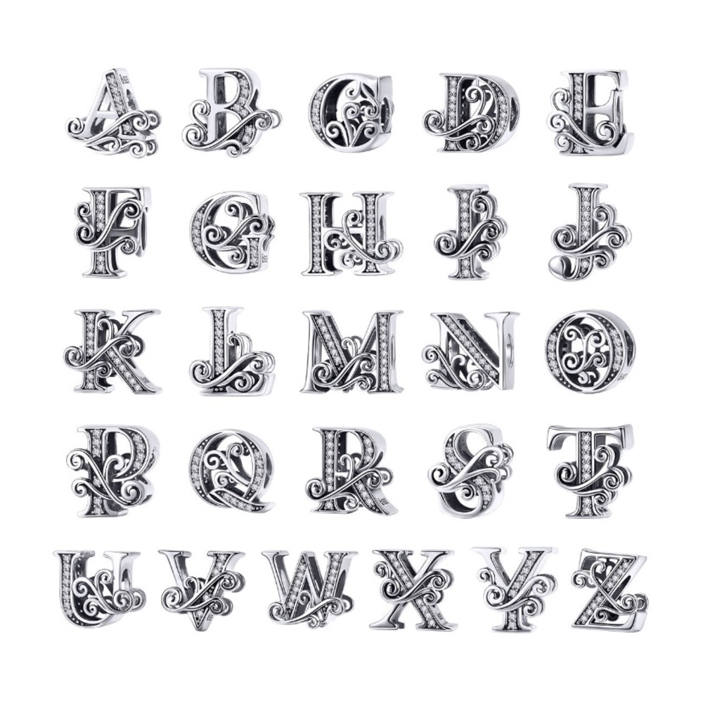 925 Sterling Silver Initial Charms